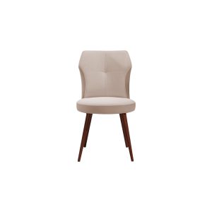 Cadeira revestida a tecido coordenado e pés em acabamento lacado. Uma cadeira que confere sobriedade e elegância à sua sala de jantar.