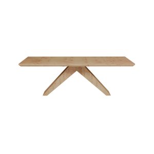 Mesa de jantar retangular em carvalho. Uma peça de design minimalista que dá toque de simplicidade ao ambiente.